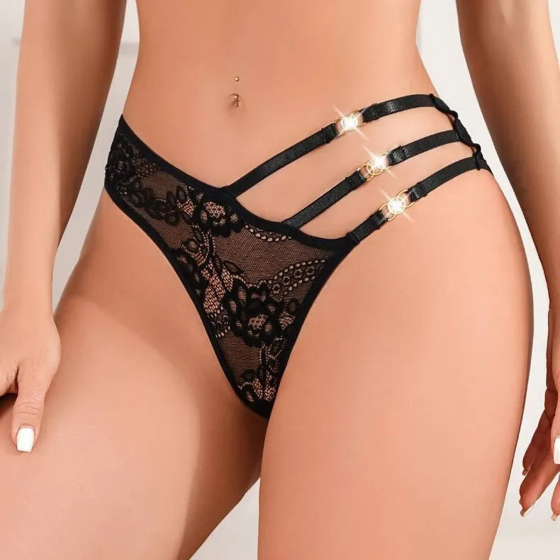 Sexy Lace Mesh Crossbody Low Waist Women's Underwear