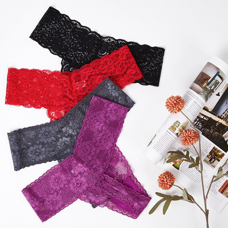 Sexy Seamless Lace See-through Women's Underwear Thong