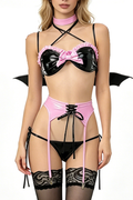 Disfraz de bikini súcubo oscuro (set de 6 piezas)