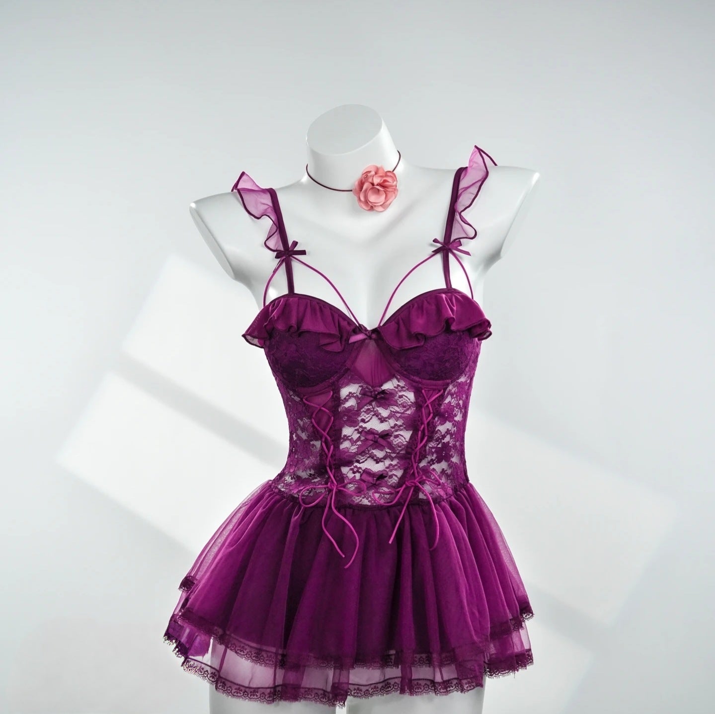 Camisola de malla transparente lencería sexy