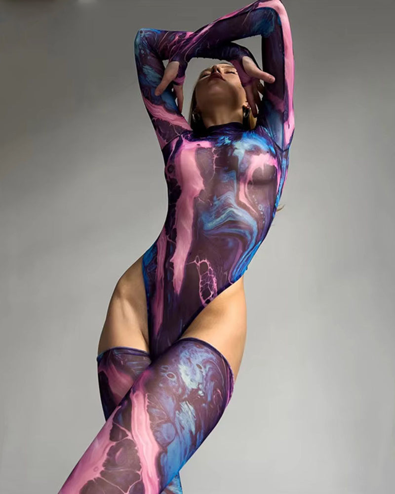 Tie-Dye Long Sleeve Bodysuit