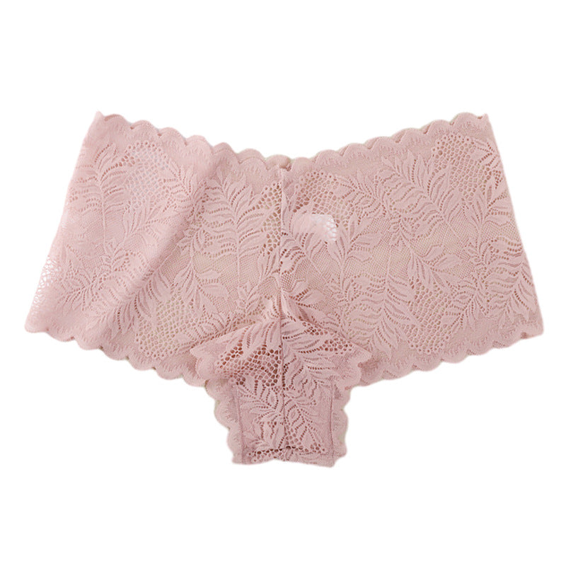 Alluring Women's Breathable Lace Briefs Featuring Mid-Rise V-Shape Design