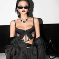 Push Up Mesh Hollow Bra and Thong Set