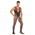 Men's See-through Open-chest Mesh Jumpsuit