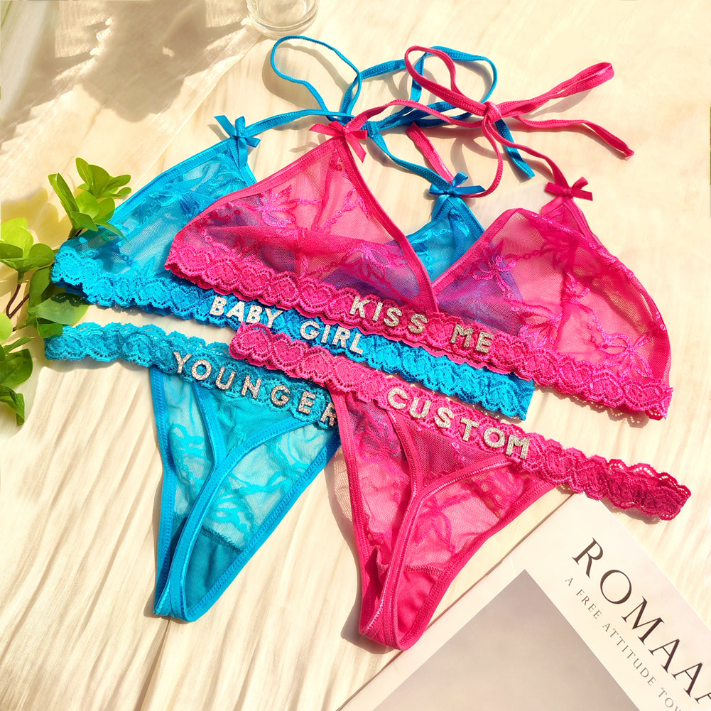 Lencería sexi bordada con cuello halter