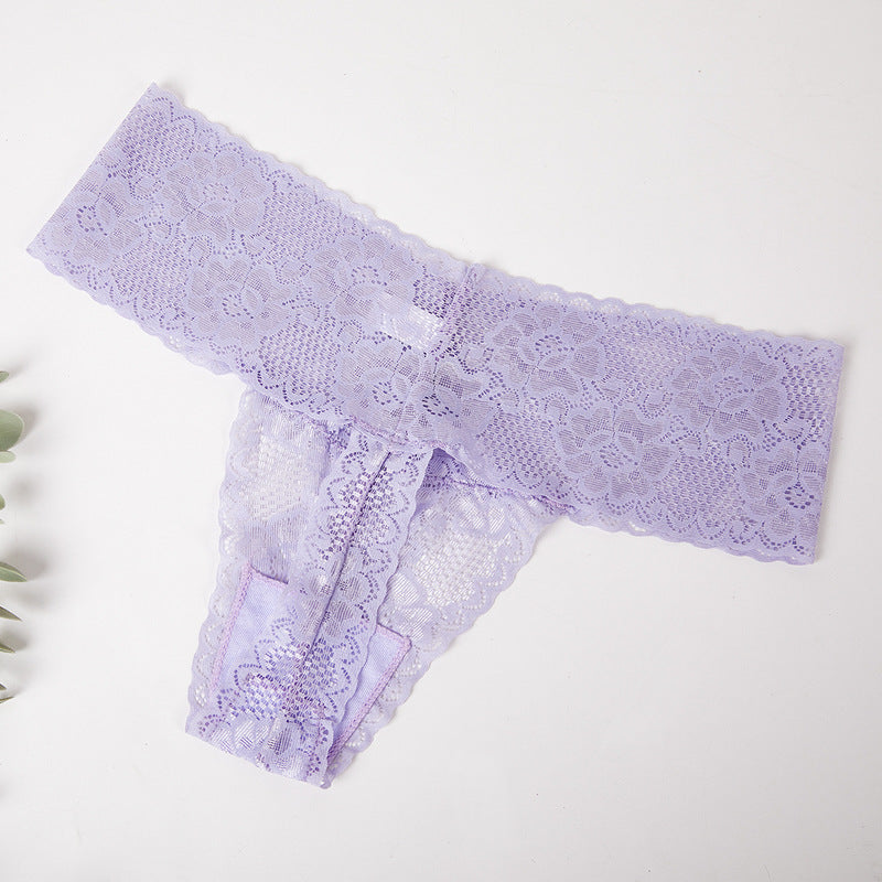 Sexy Seamless Lace See-through Women's Underwear Thong