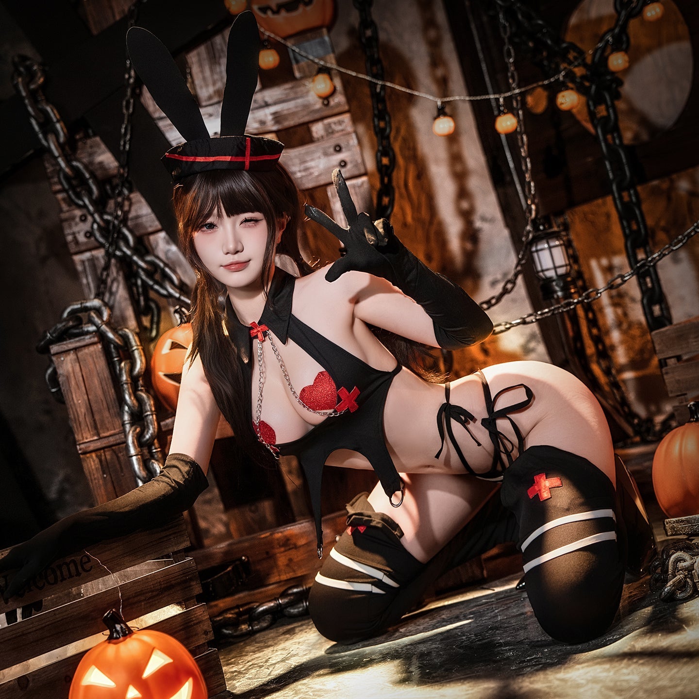 Conjunto de Disfraz de Conejita Sexy de Halloween