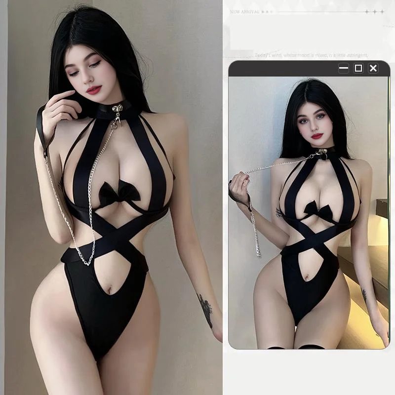Conjunto de lencería sexy con ligas elásticas