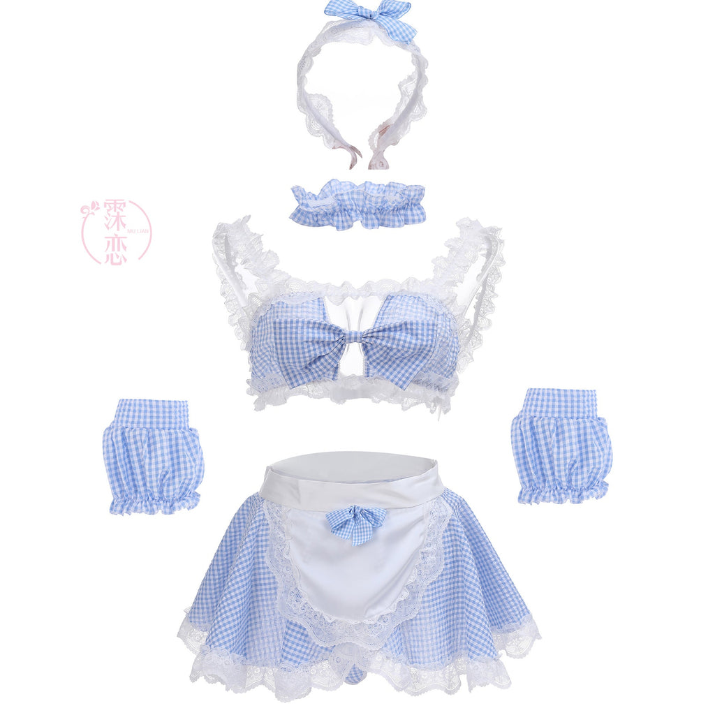 Cute Lace Hollow Maid Bra Set
