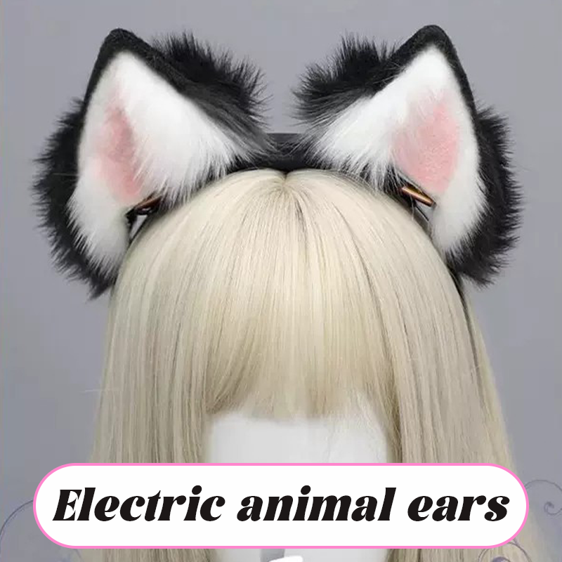 Electric Cats Ear Headband & Tail Set For Cosplay