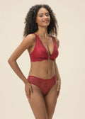 Red Lace Triangle Bralette with Removable Padding