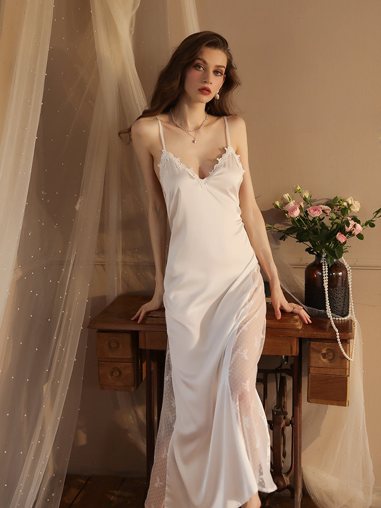Summer Long Lace Sexy Nightgown Dress