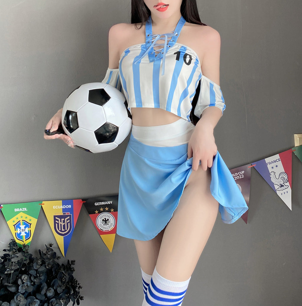 Uniforme de porrista de fútbol americano con falda
