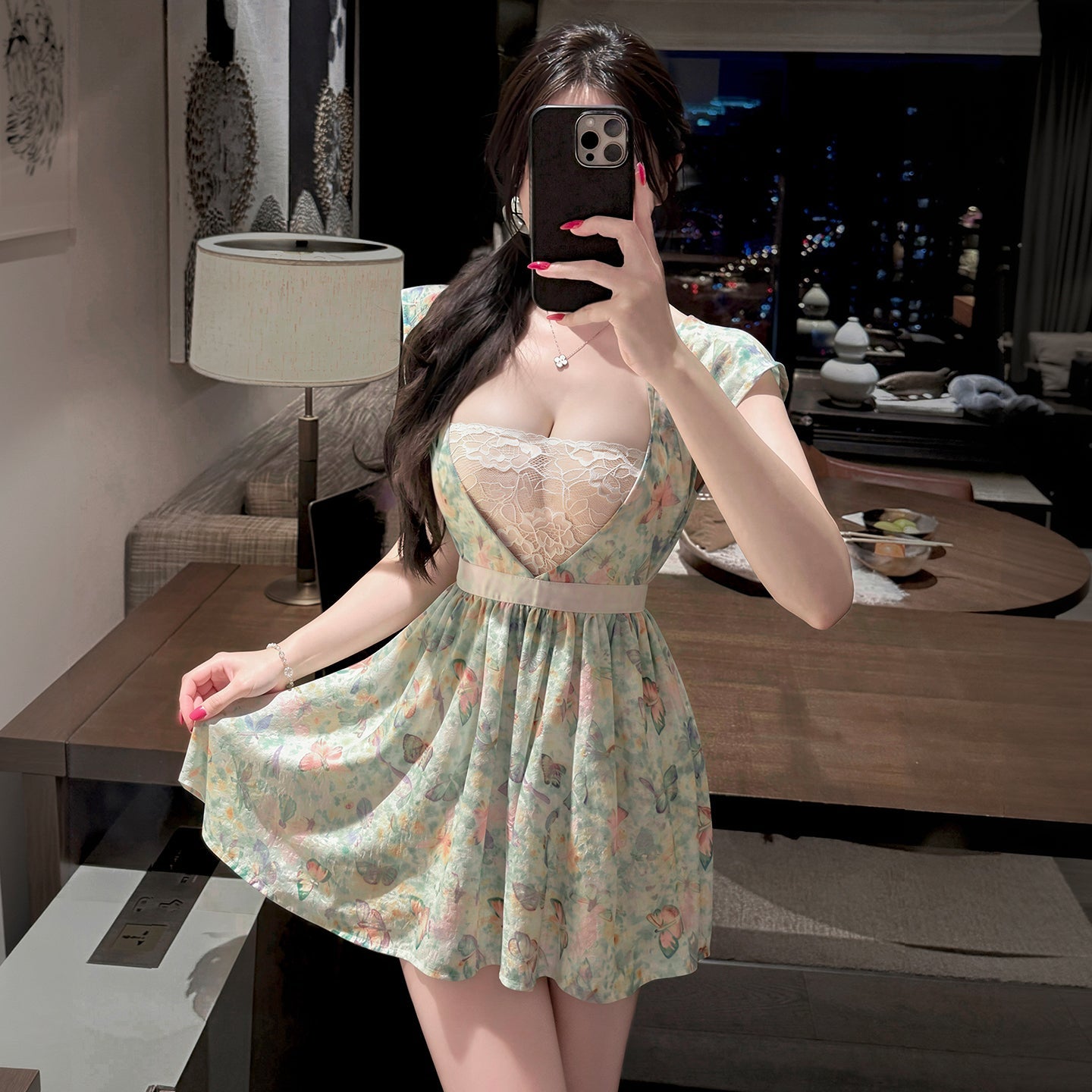 Vestido de cocinera vintage estampado para cosplay