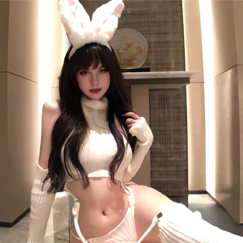 Plush Bunny Cosplay Bodysuit Lingerie