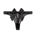 Alluring Women's Low Rise Thong Panties Featuring Bowknot Sheer Design for a Seductive Style