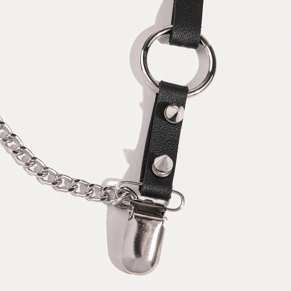 Punk Chain Rivets Decorative Fashion Dark Garter Y2g Young Women's Socks Buckle