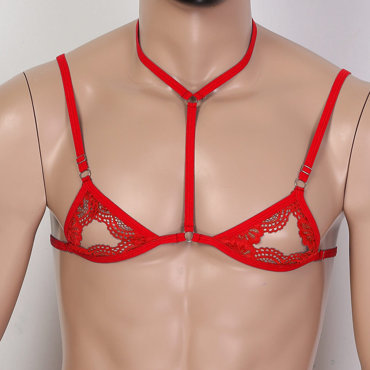 Sujetador de encaje de tres puntas sexy Ropa interior sexy para hombre