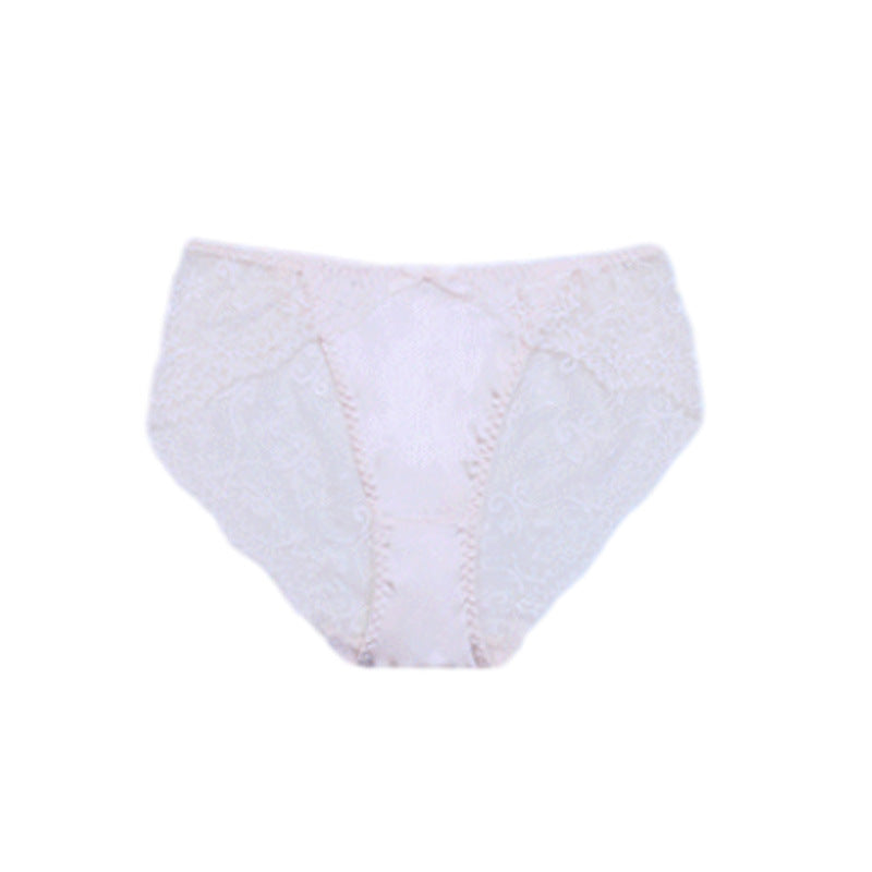 Sexy Women's Lace Thong Underwear Low Rise with Bowknot Cotton Crotch