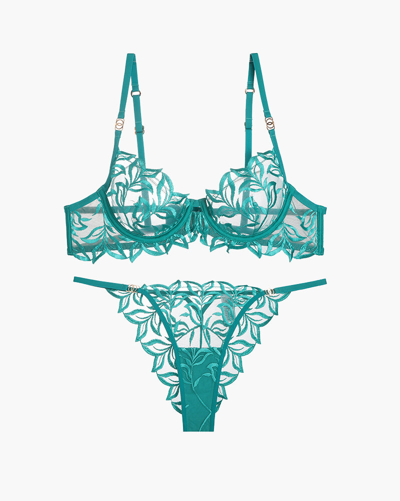 Embroidered Lace Bra and Panty 2 Sets