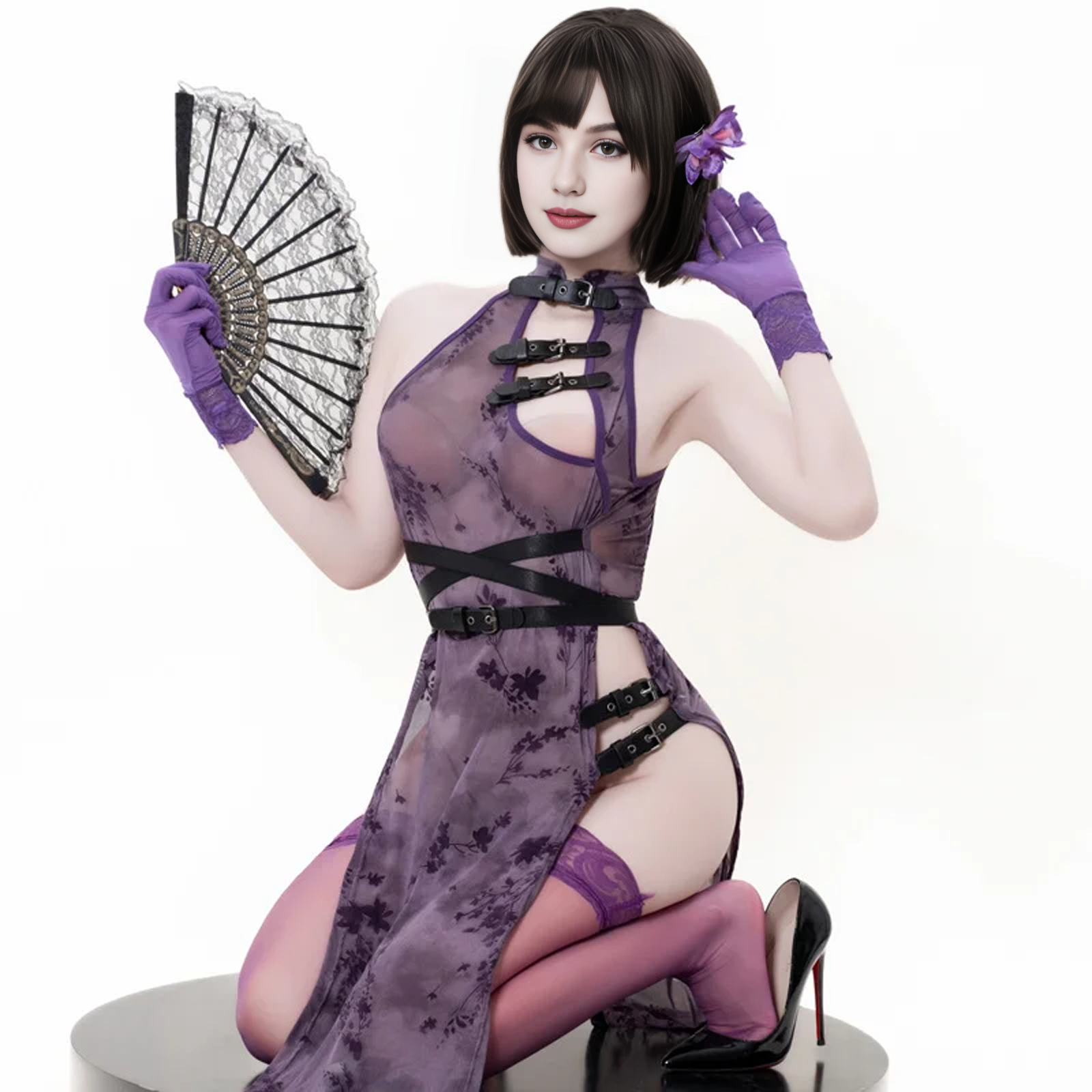 Antique-style Cheongsam Leather Lingerie