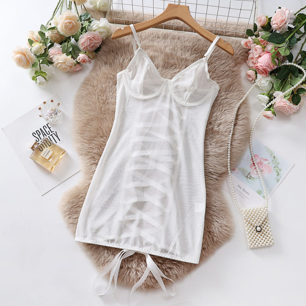 Mesh Sexy Suspenders Transparent Lace Sexy Lingerie Temptation Jumpsuit