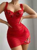 Conjunto de vestido estampado con tirantes y escote en V profundo