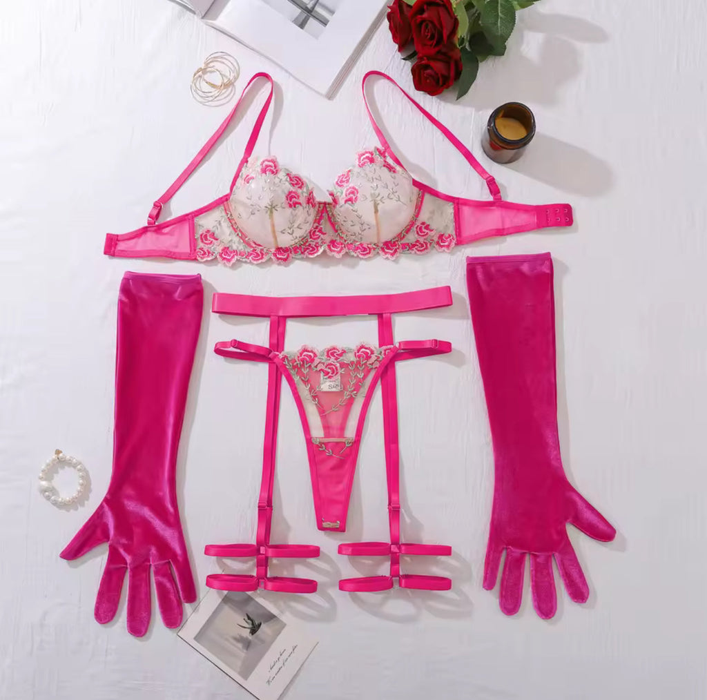 Conjunto de lencería Rosé Garden