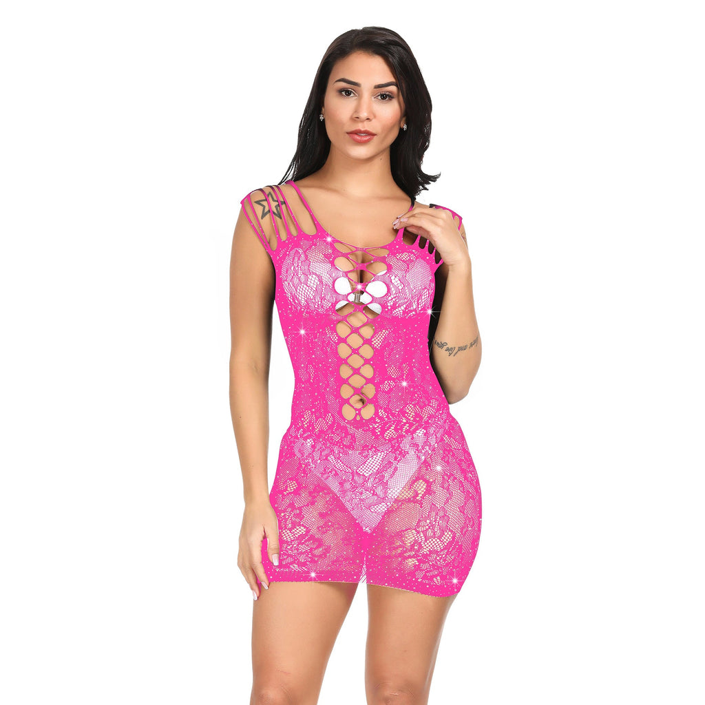 Hot Drilling Lingerie Mesh Bodystocking