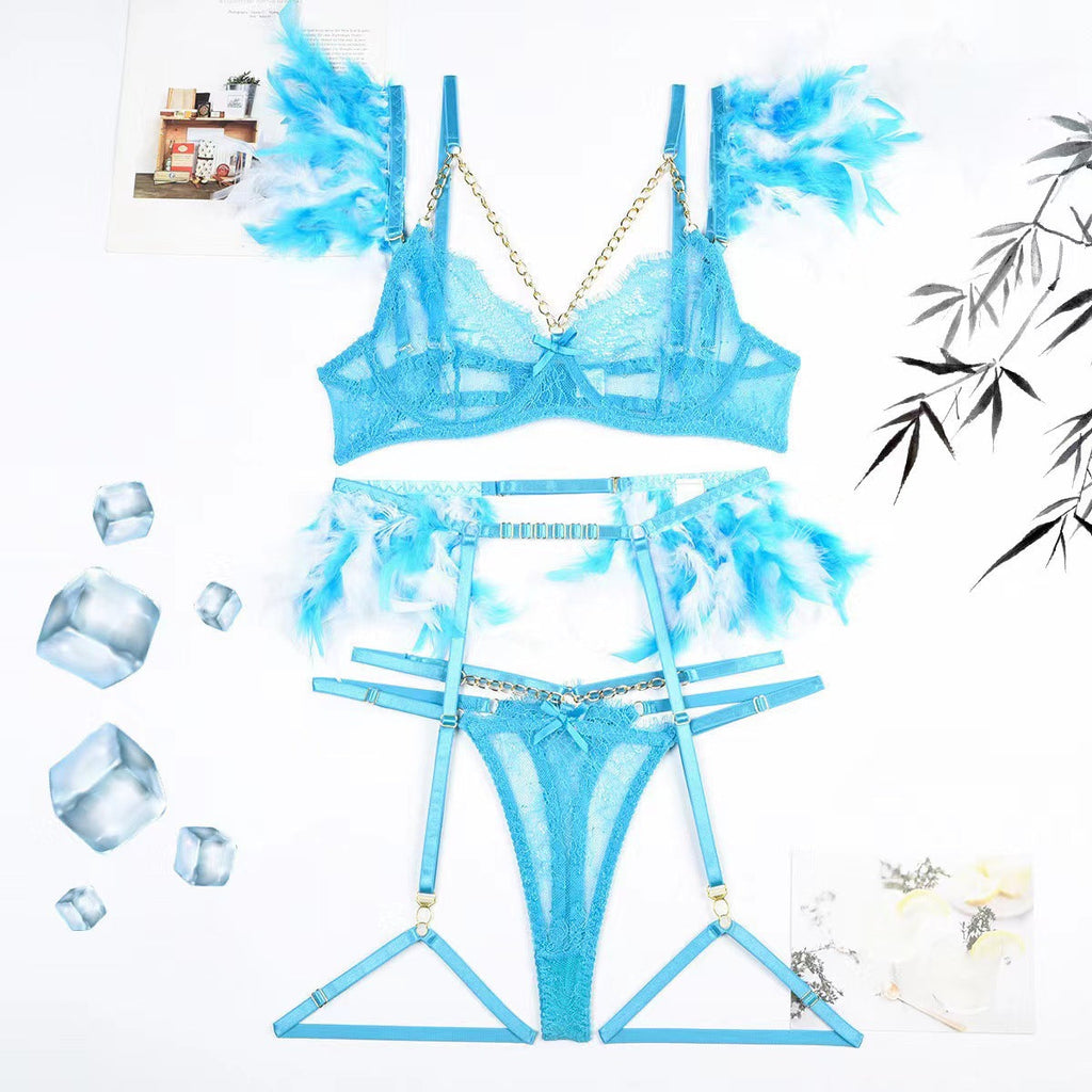 Four - piece Lace Splicing Chain Sexy Slimming Lingerie