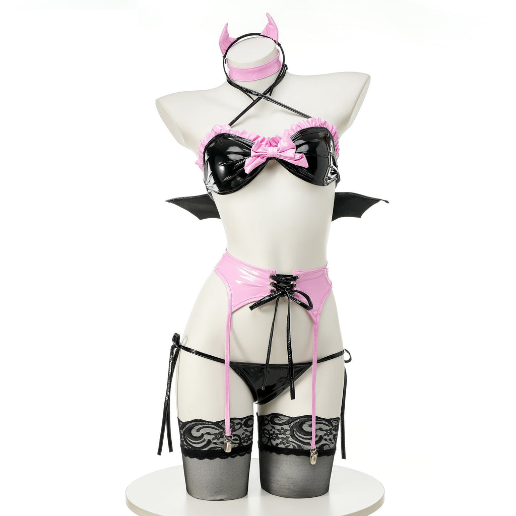 Disfraz de bikini súcubo oscuro (set de 6 piezas)