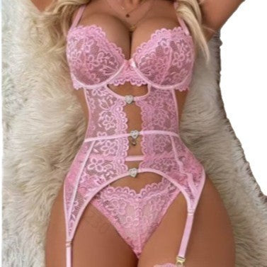 Medias transparentes con recortes de encaje, control fuerte de abdomen, sexys
