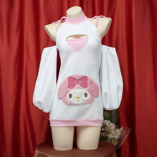 Bunny Embroidered Halterneck Bodysuit Set