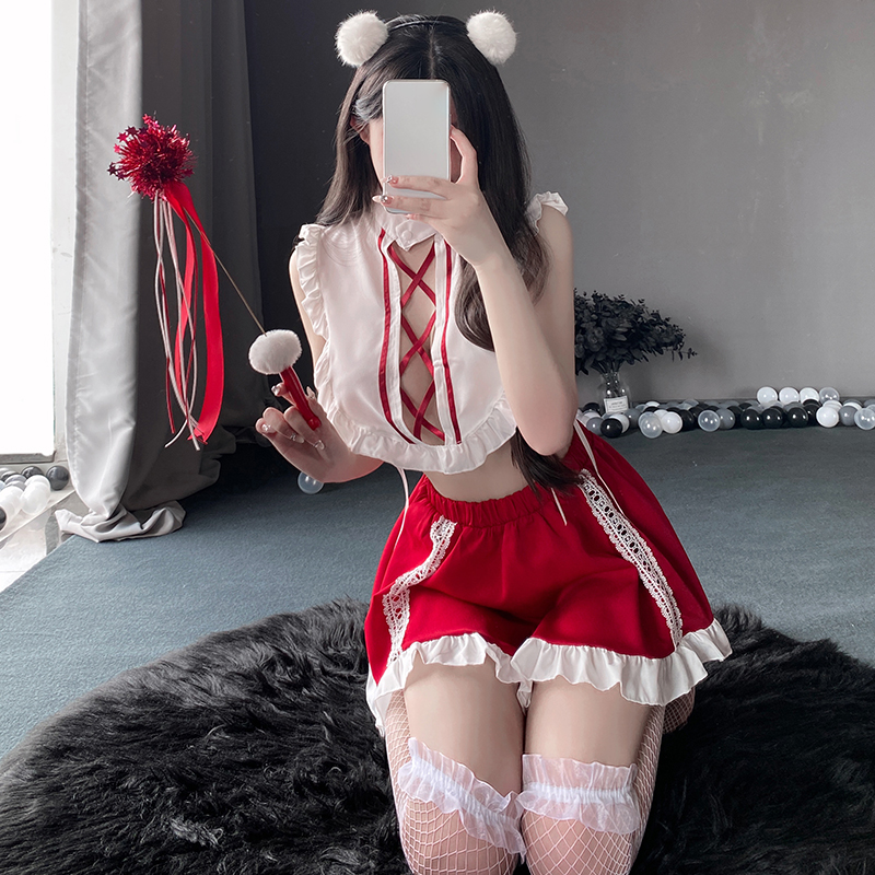 Red & White Ruffled Cosplay Set