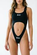 "Baby" Printed One-piece Strap Buckle Sexy Lingerie