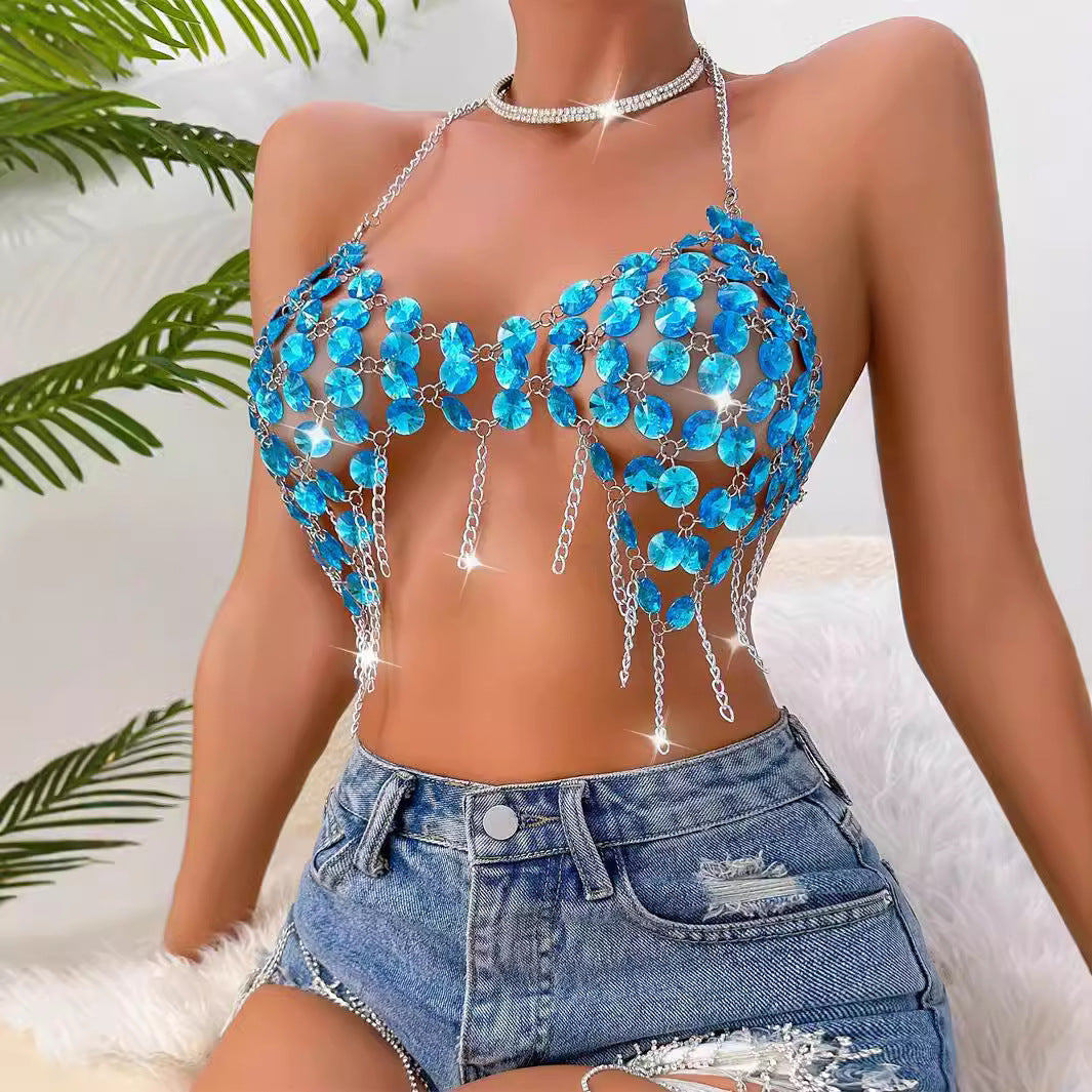 Camisola hueca de zafiro hecha a mano