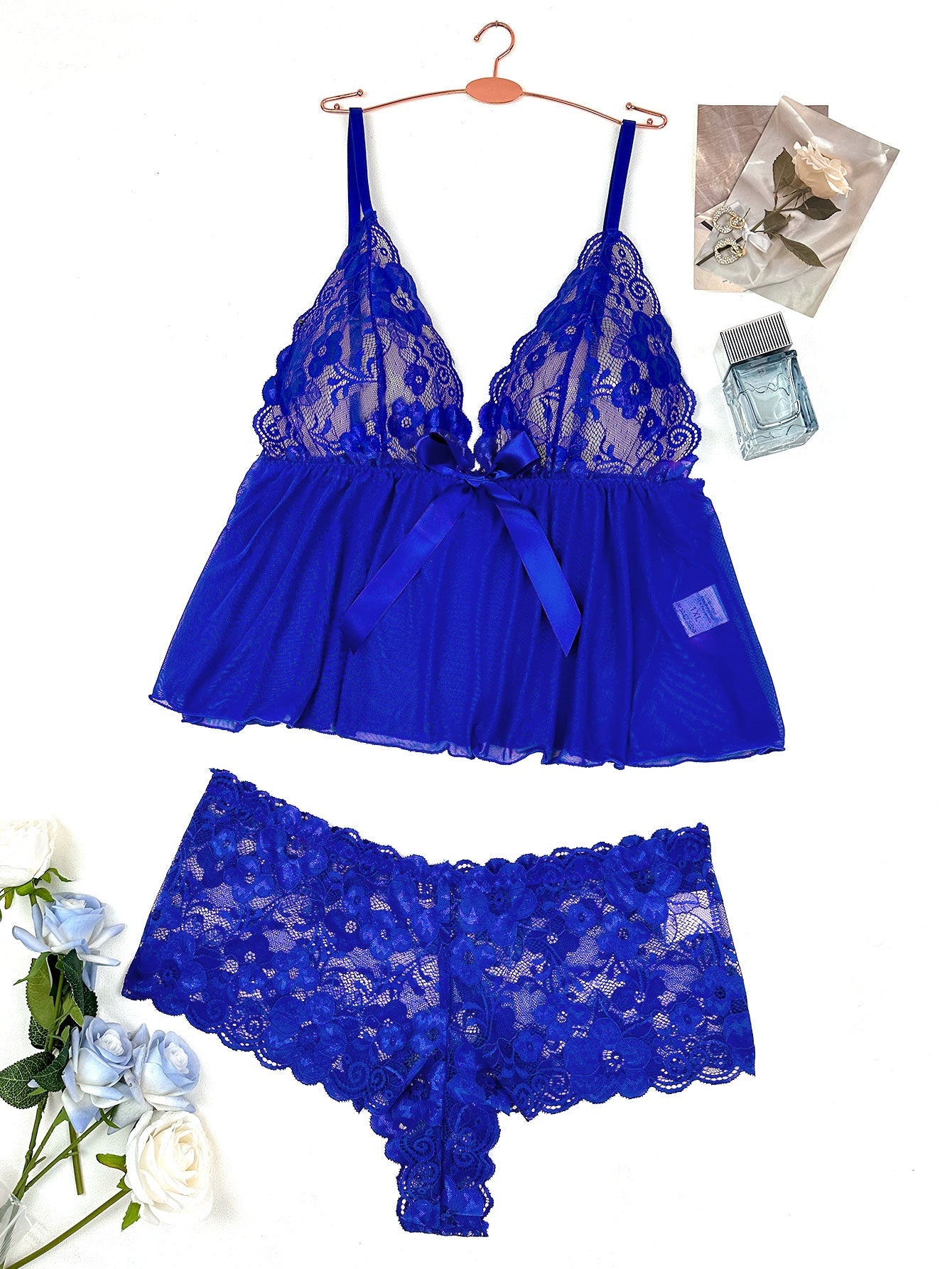 Plus Size Three-Point Lace Sling with Boxer Underwear Sexy Suit