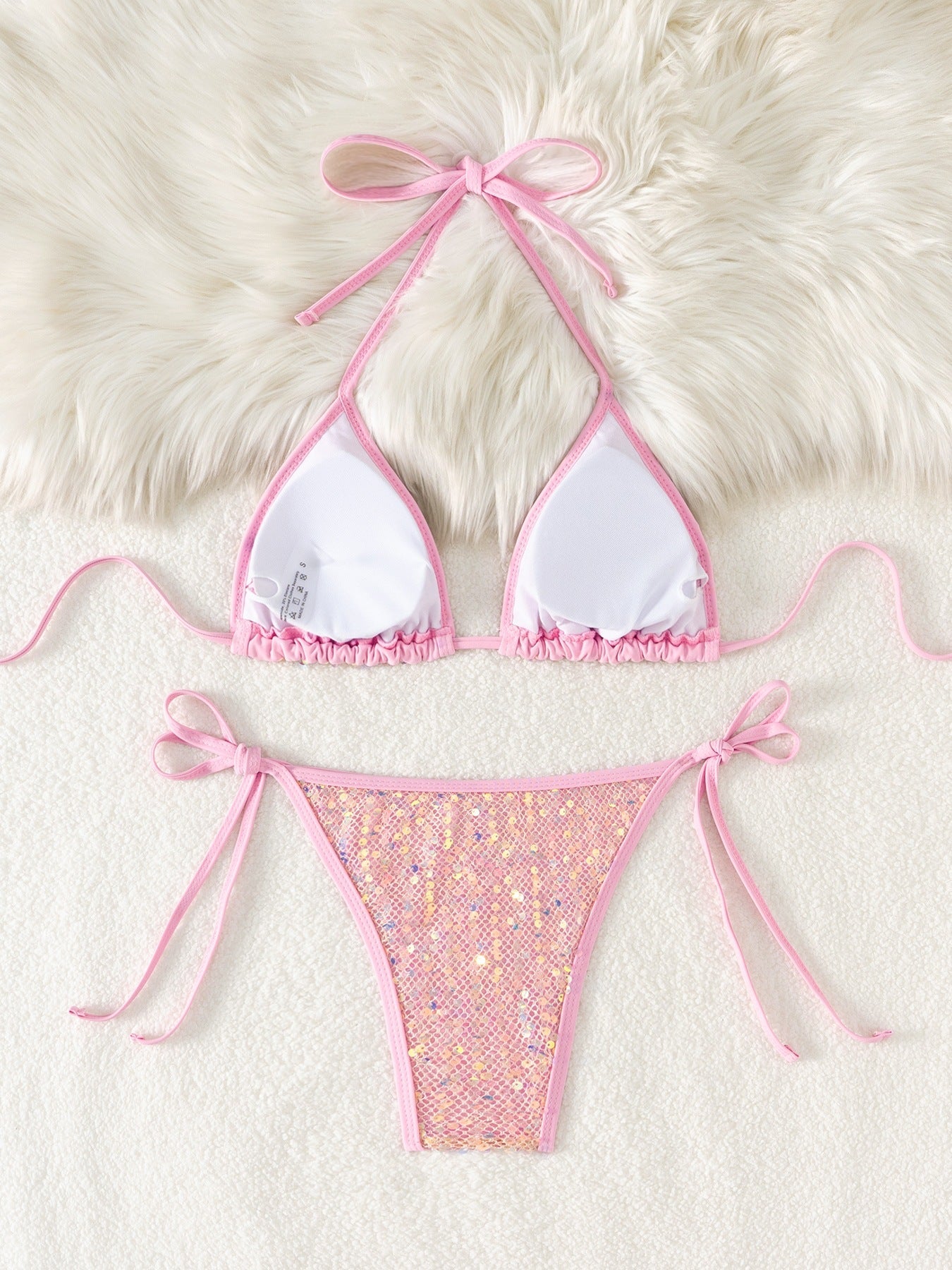 Sheer Mesh Bikini with Sequins