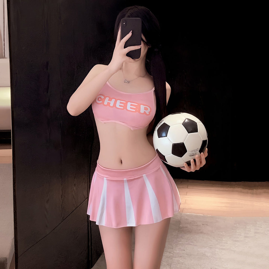 Sexy Pink Cheerleader Football Baby Lingerie Set