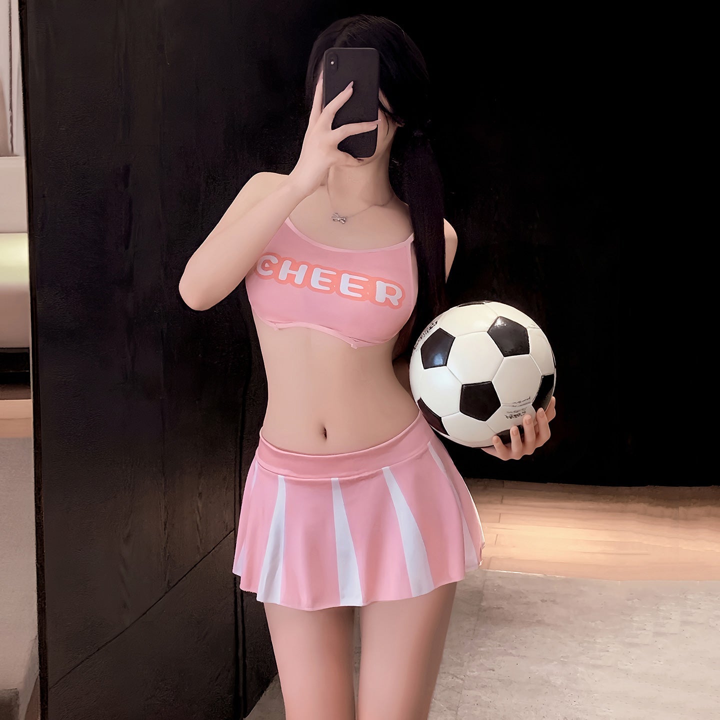 Sexy Pink Cheerleader Football Baby Lingerie Set