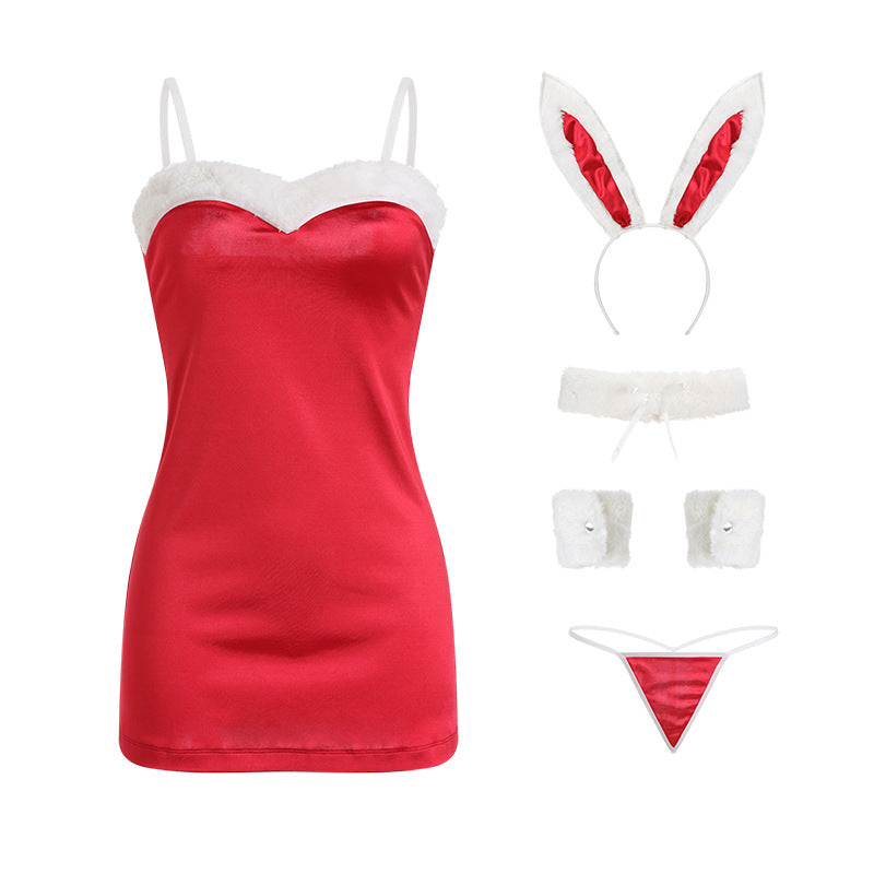 Conjunto de felpa lindo de vestido de Navidad