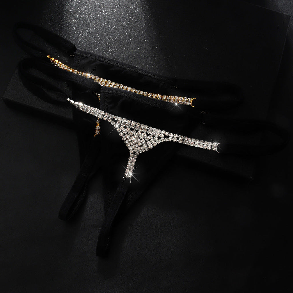 Cadena de cuerpo de bikini sexy con incrustaciones de diamantes brillantes de moda Accesorios Tanga