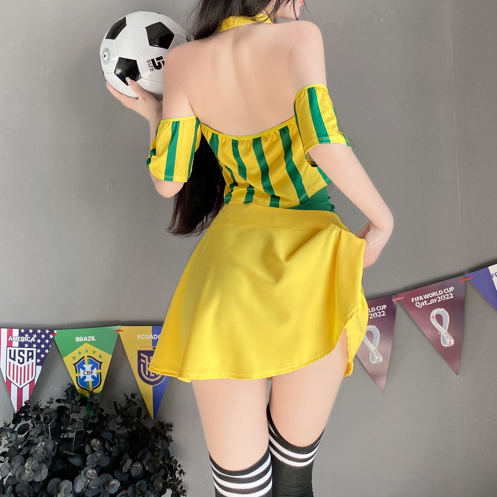 Uniforme de porrista de fútbol americano con falda
