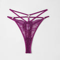 Seductive Women's Floral Lace Mid Waist Thongs Bowknot Detail