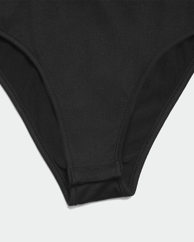 Body de encaje transparente de manga larga