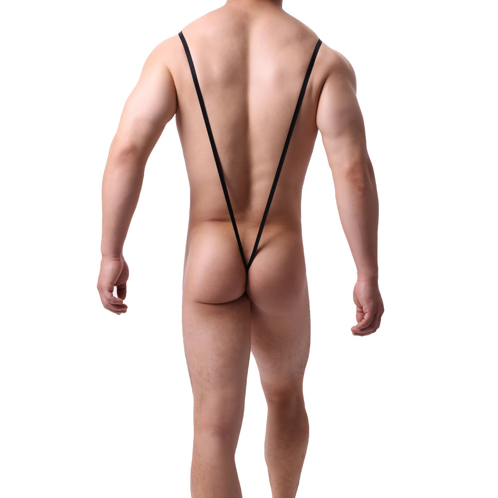 Men's Sexy Leopard Adjustable Thong U-Shaped Pouch Panty for Men