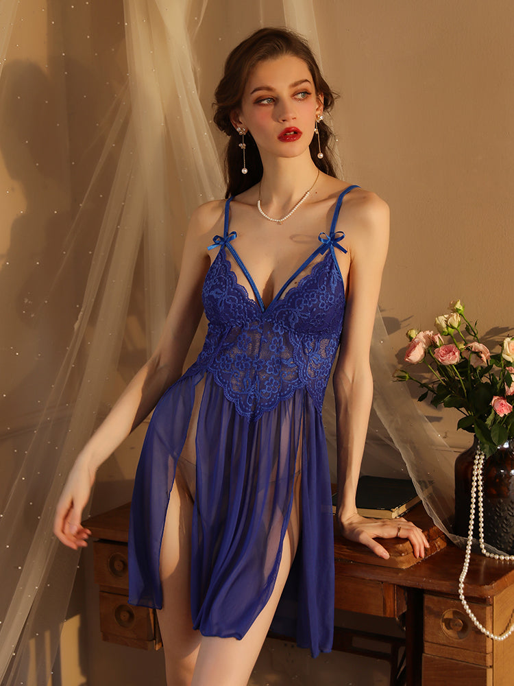 Floral Lace Babydoll Sexy Nightgown