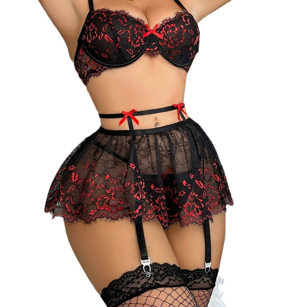 Medias de rejilla transparentes con encaje y espalda descubierta, traje sexy