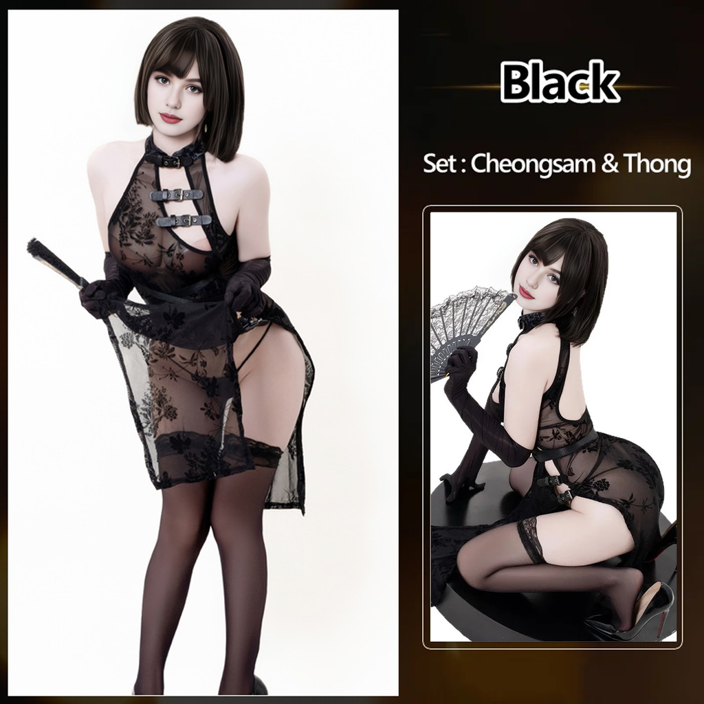 Antique-style Cheongsam Leather Lingerie