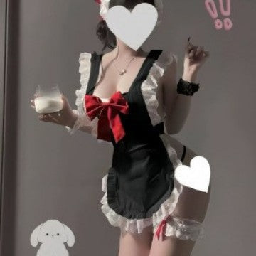 Big Bow Maid Uniform Cook Maid Cosplay Suit